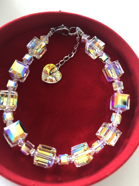 Vòng Tay Pha Lê Áo Vuông 8ly