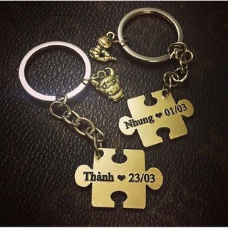 Móc Khóa Khắc Tên Kèm Charm