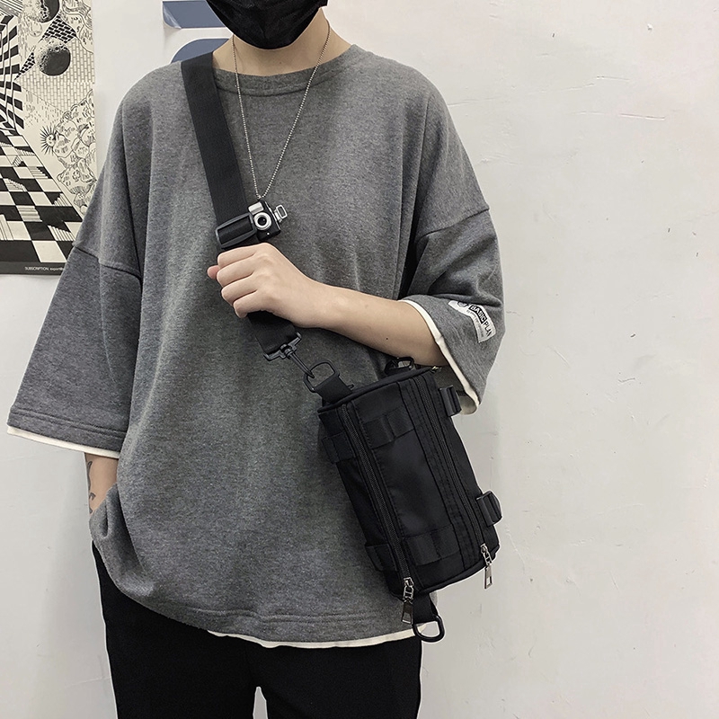 Túi đeo chéo vai bằng nylon thời trang phong cách ulzzang Hàn Quốc cho nam