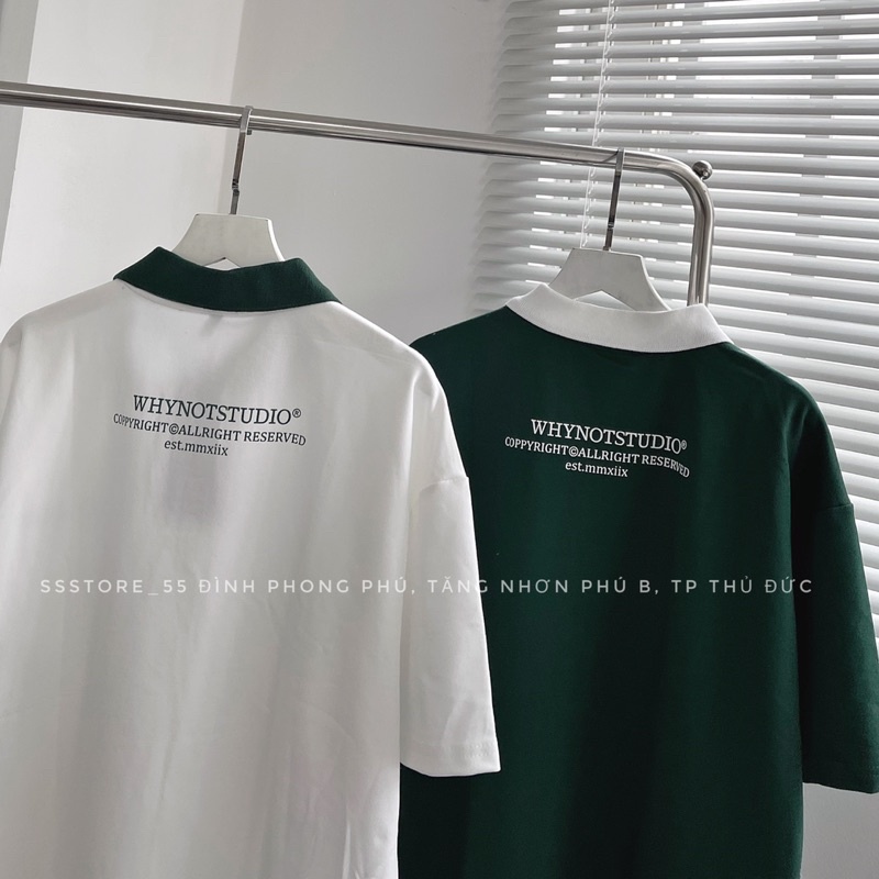 Áo thun polo nam nữ unisex nhiều màu in họa tiết WHYNOT 2 vải thun cotton da cá cao cấp - SSSTore