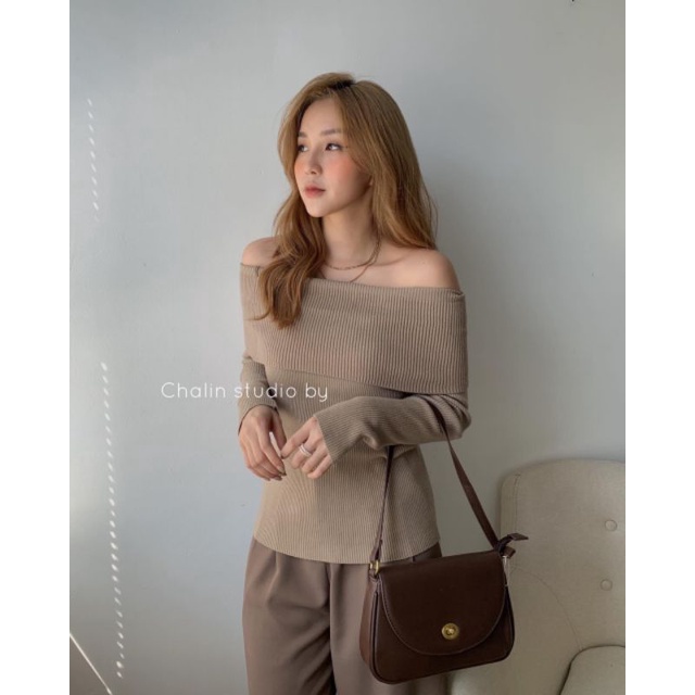 Áo len trễ vai hàng QC