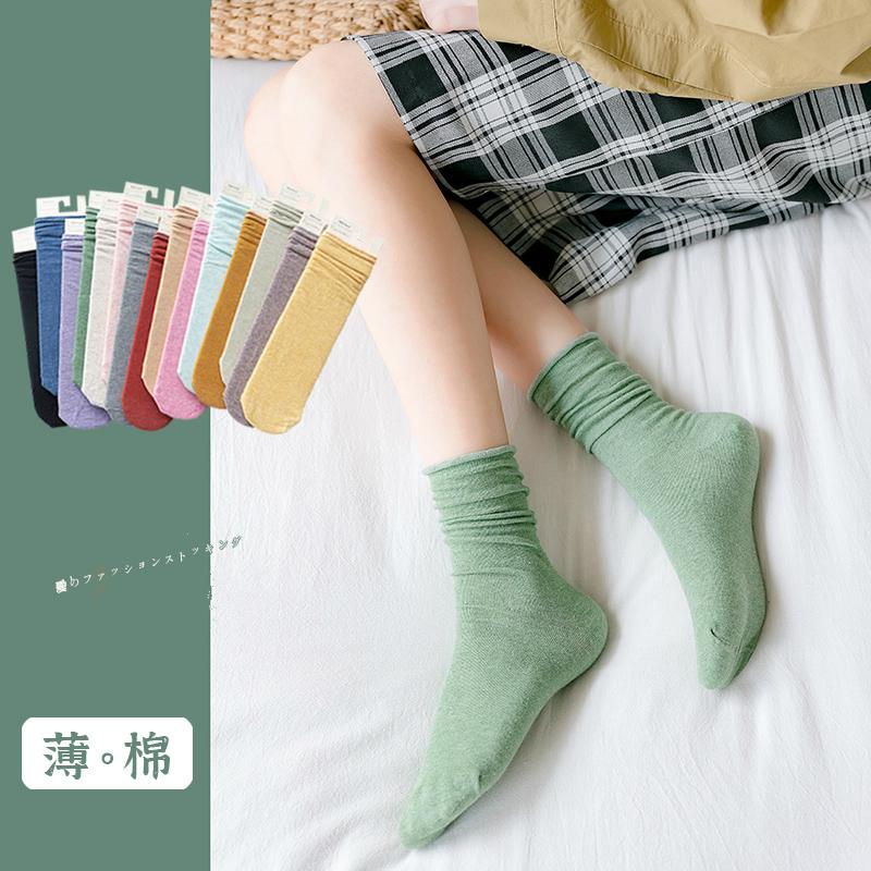 Vớ cotton thoáng khí cổ cao thời trang Hàn Quốc cho nữ