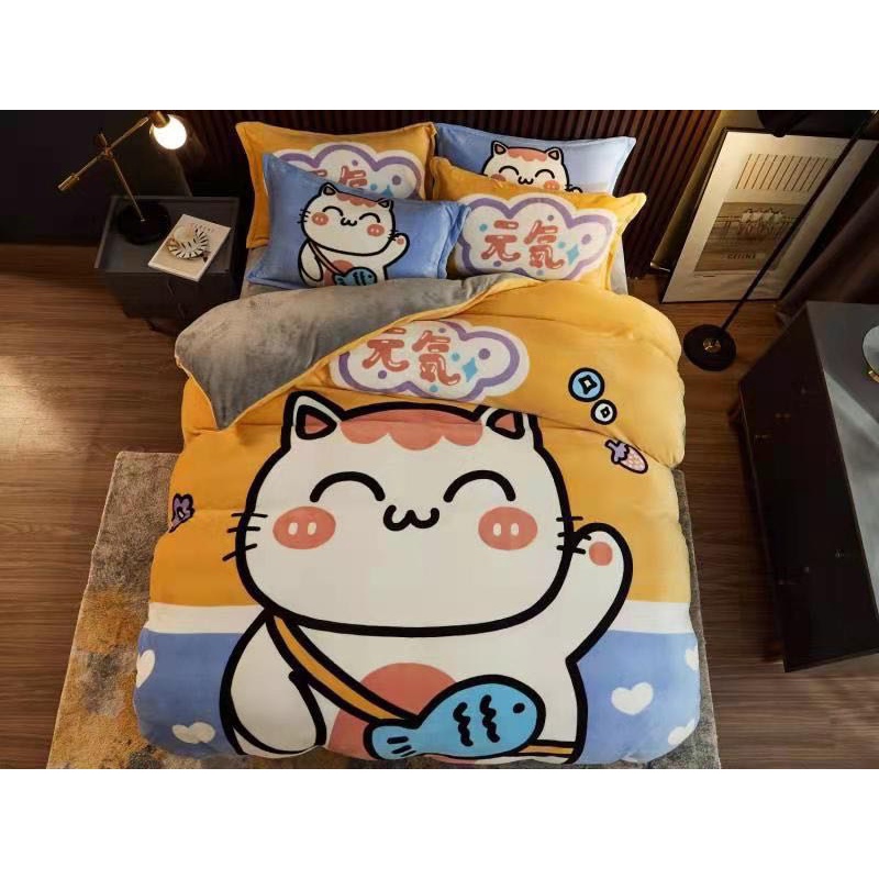 Bộ Chăn Ga Nỉ Nhung 3D Mẫu Mới 2021