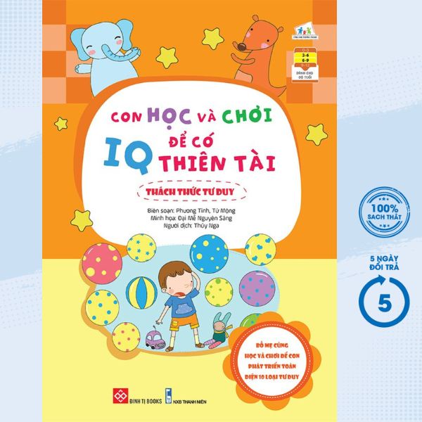 Sách - Con Học Và Chơi Để Có IQ Thiên Tài - Thách Thức Tư Duy - DTI