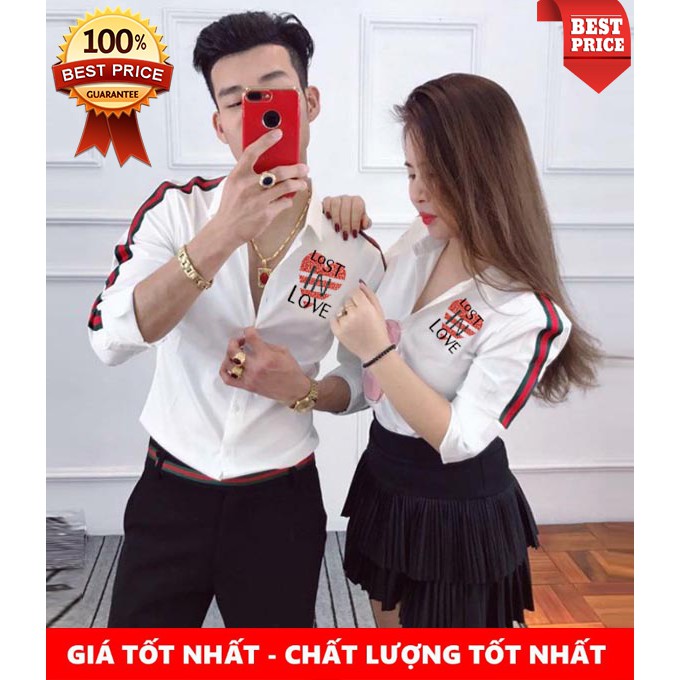 Áo Sơ Mi Cặp Chrome Heart Cao Cấp | Hàng Shop | Áo Đôi Giá Rẻ (Ảnh thật)