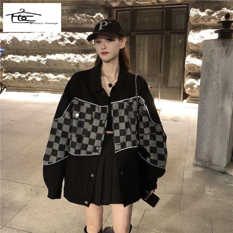 Áo Khoác Denim Dáng Rộng Plus Size Thời Trang Xuân Thu Cho Nữ