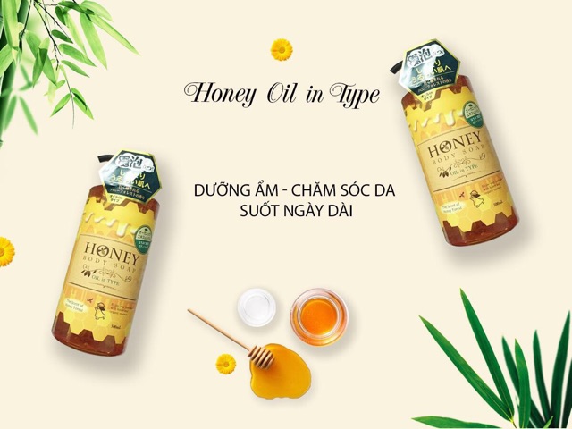 Sữa tắm Honey dưỡng ẩm, làm mịn dạng gel - Hàng Nhật Bản nội địa