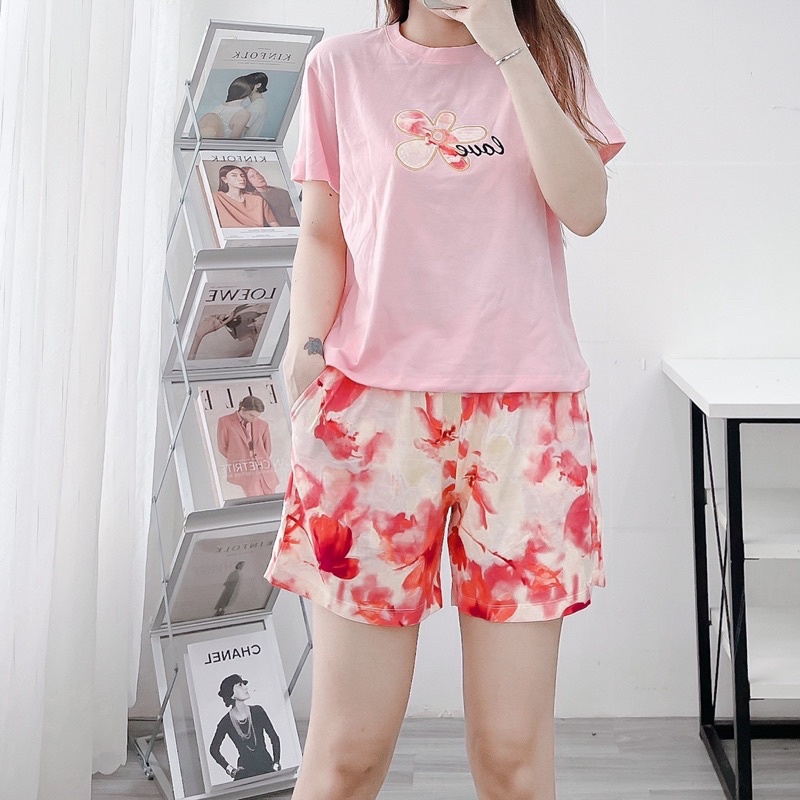 Đồ bộ nữ , 100% thun cotton vnxk