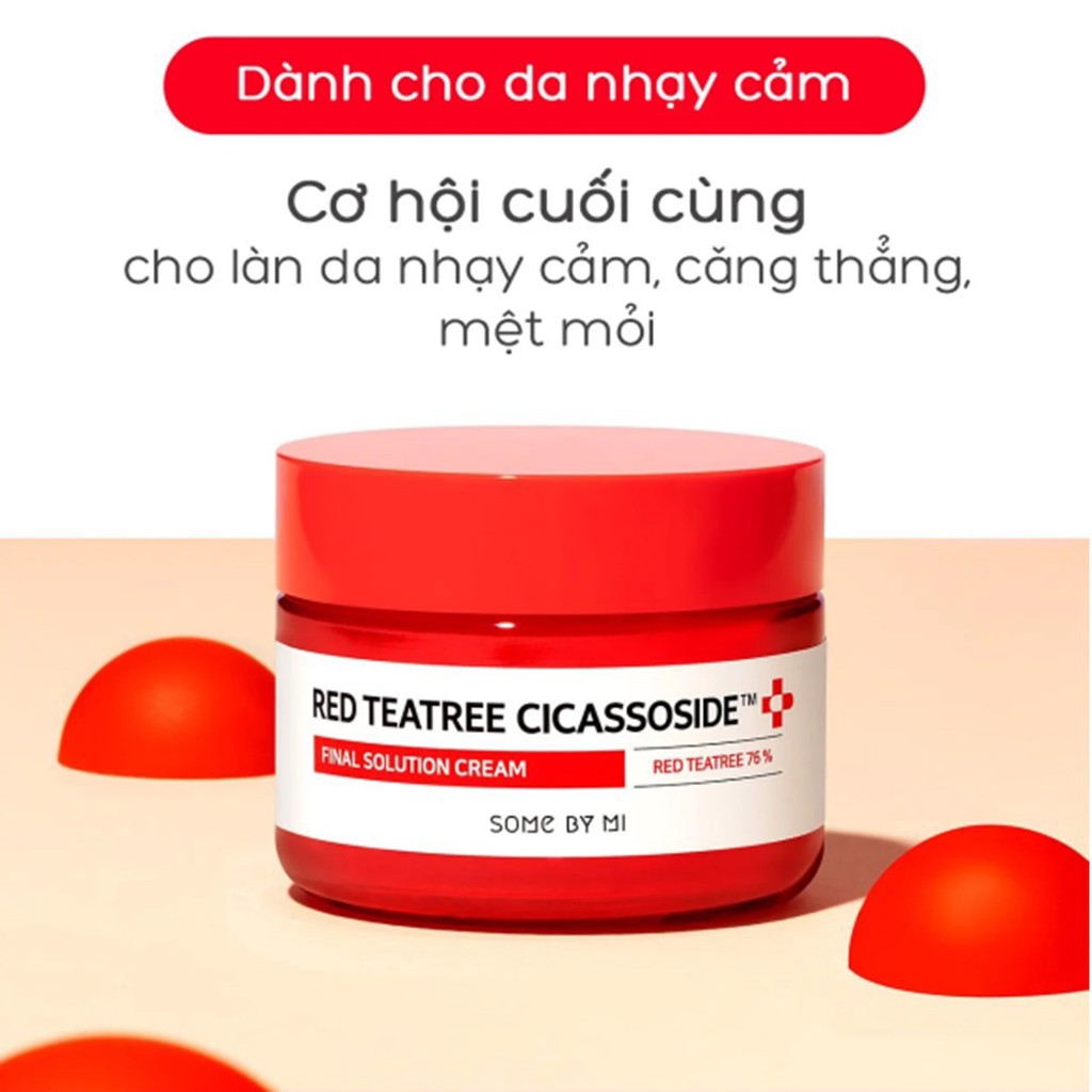 Kem Dưỡng Giảm Mụn Cho Da Nhạy Cảm Some By Mi Teatree Cicassoside Final Solution Cream 60g