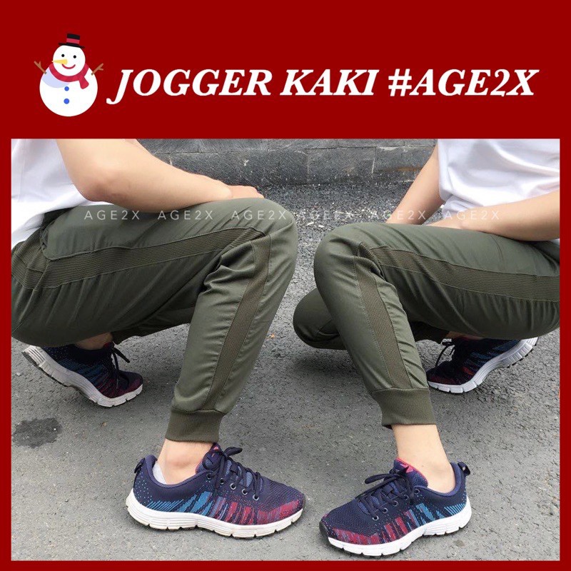 QUẦN JOGGER KAKI NAM PHỐI SỌC GÂN CAO CẤP AGE2X - cao thủ hàng hiệu giá bình dân