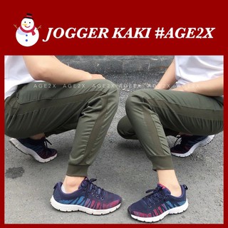 Quần jogger kaki nam phối sọc gân cao cấp age2x - cao thủ hàng hiệu giá bình dân