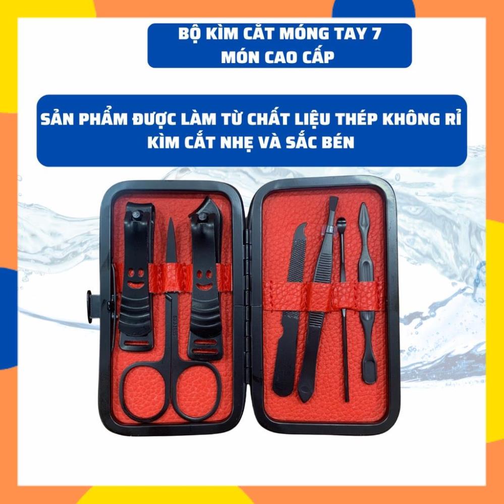 Bộ Dụng Cụ Cắt Móng Tay 7 Món Thép Không Gỉ  + Hộp Đựng Cao Cấp K103
