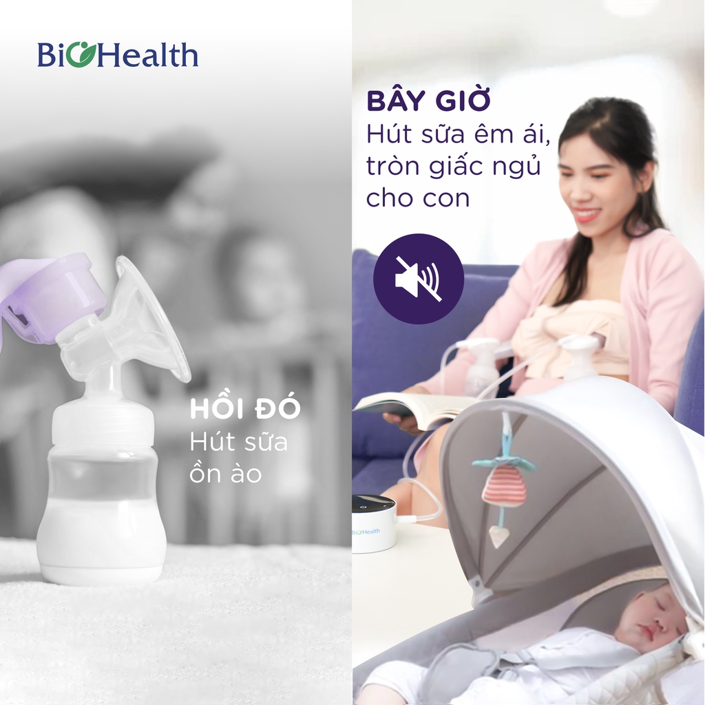 Máy Hút Sữa Điện Đôi 2 Bình IE Basic - 4 Chế Độ Massage - Cảm ứng đèn LED - Chính hãng Biohealth