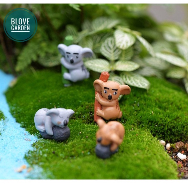 Phụ kiện tiểu cảnh Gấu trúc Koala ngịch ngợm trang trí chậu cây mini, terrarium, hồ cá, bonsai, hòn non bộ, sen đá