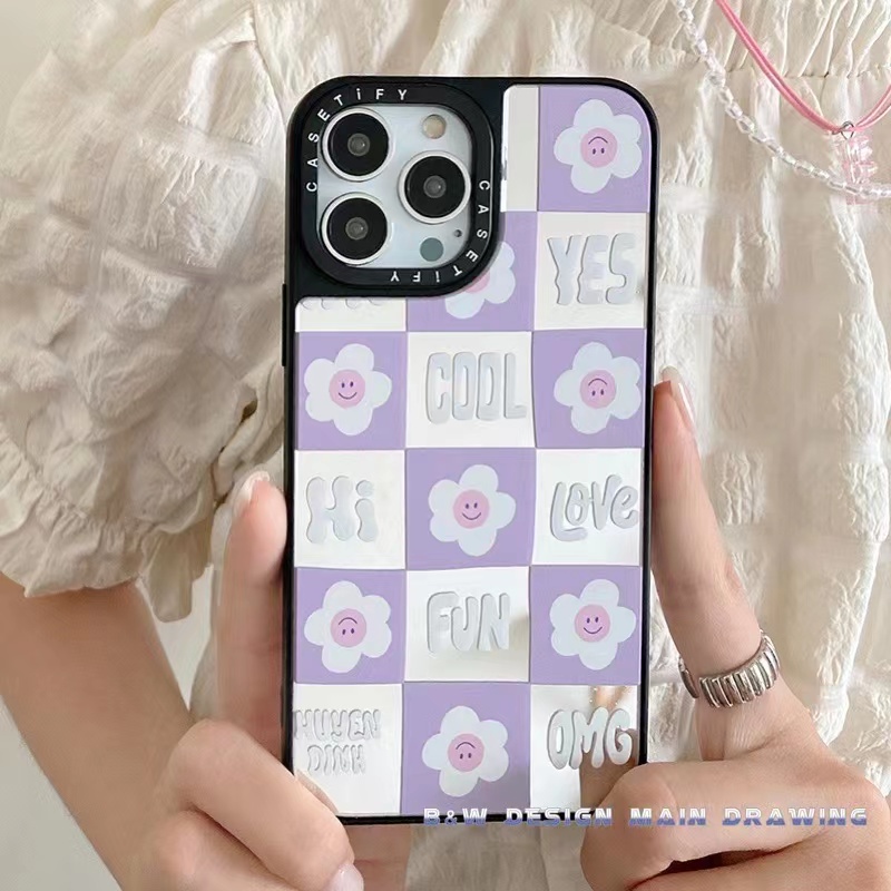 Ốp Điện Thoại Acrylic Cứng Tráng Gương Hình Hoa Cho iPhone 13 12 11 Pro MAX IX XS MAX XR i7 i8 Plus