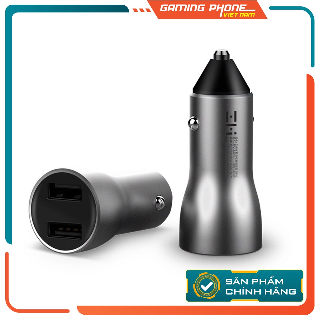 Củ Sạc Nhanh Ô Tô Xiaomi ZMI AP621 2 Cổng 18W có đèn hiển thị