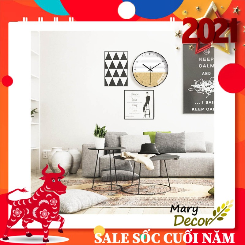 [SALE GIÁ HỦY DIỆT 30cm ] Đồng hồ treo tường decor phong cách tối giản Bắc Âu Mary Decor DH126-130