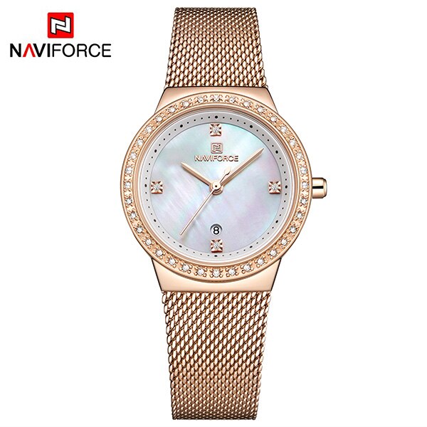 NAVIFORCE NF5005 Women Casual Fashion Mesh Band Quartz Watch