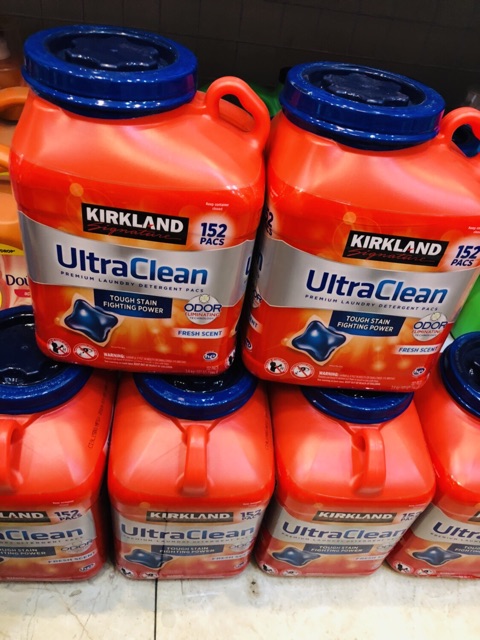 VIÊN GIẶT XẢ QUẦN ÁO KIRKLAND ULTRA CLEAN 152 VIÊN- compo 10 viên