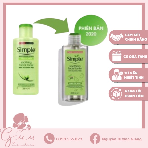 Nước hoa hồng Simple Toner - Guu