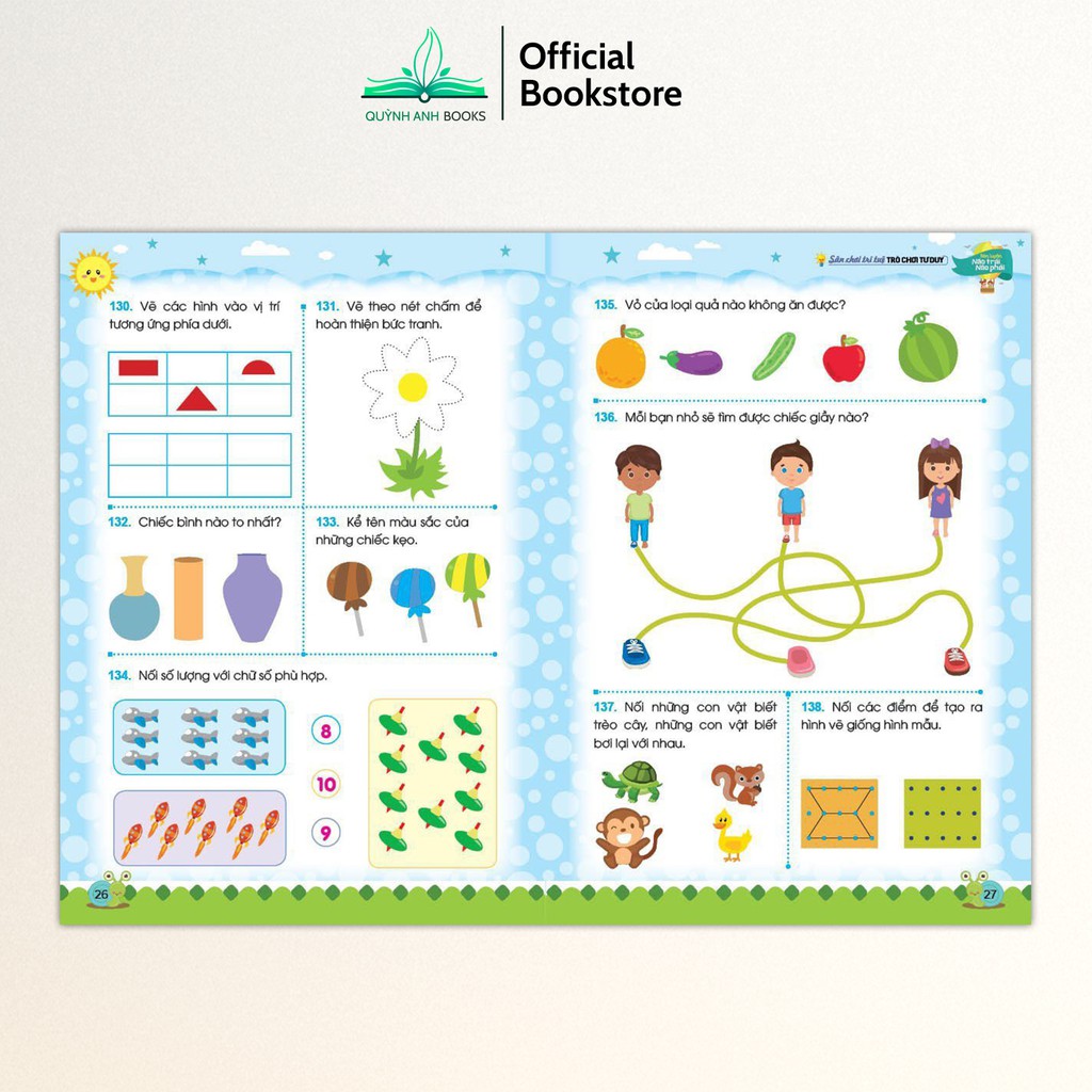Sách - Sân chơi trí tuệ trò chơi tư duy rèn luyện não trái não phải dành cho trẻ từ 3-6 tuổi  - NPH ID books