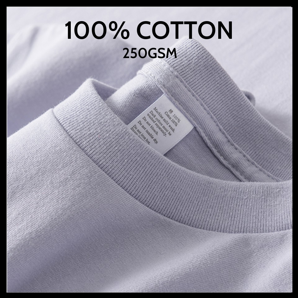 250gsm - 100% vải Cotton chải kĩ, loại bỏ lông thừa - Áo thun trơn cao cấp màu tím oải hương Unisex