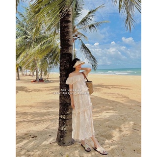 And Casually /  Váy đũi be trễ vai