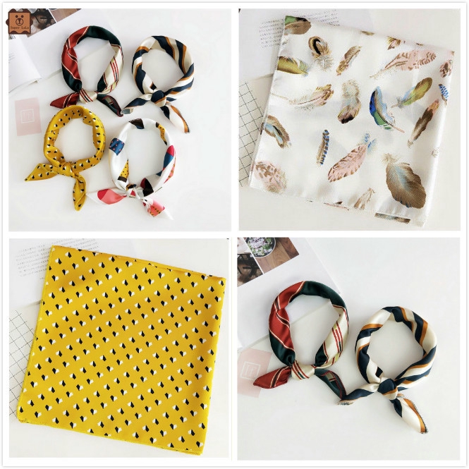 Khăn vuông quấn tóc phong cách Hàn Quốc thanh lịch dành cho nữ