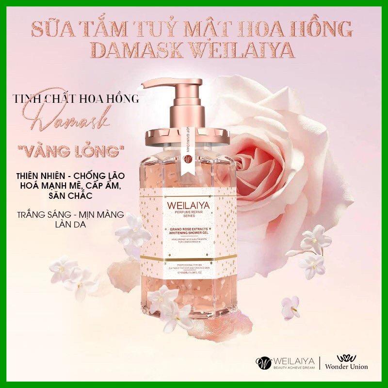 Sữa Tắm Trắng Da Cánh Hoa Hồng Damask Weilaiya, Sữa Tắm Dưỡng Ẩm Lưu Hương Lâu Toàn Thân - 450ml | BigBuy360 - bigbuy360.vn