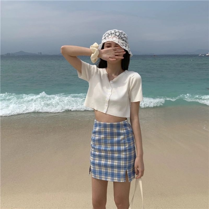 áo thun nữ croptop tay ngắn cổ tròn siêu xinh cute