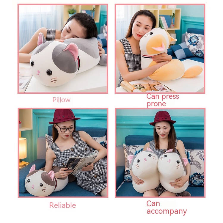 Mèo Nhồi Bông Mềm Mại Phong Cách Mới Làm Quà Tặng Sinh Nhật Tùy Chỉnh Cho Bé