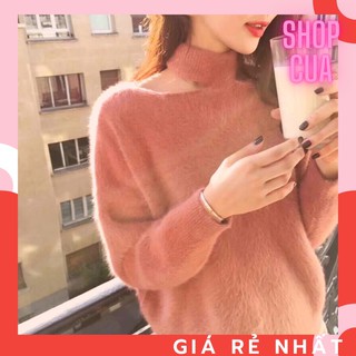 Áo Len Lông Thỏ Cổ Choker Siêu Xinh