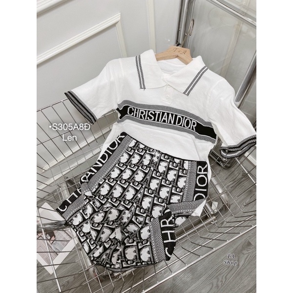 Set len quần đùi viền chữ cổ polo siêu sang chảnh, thoáng mát co giản