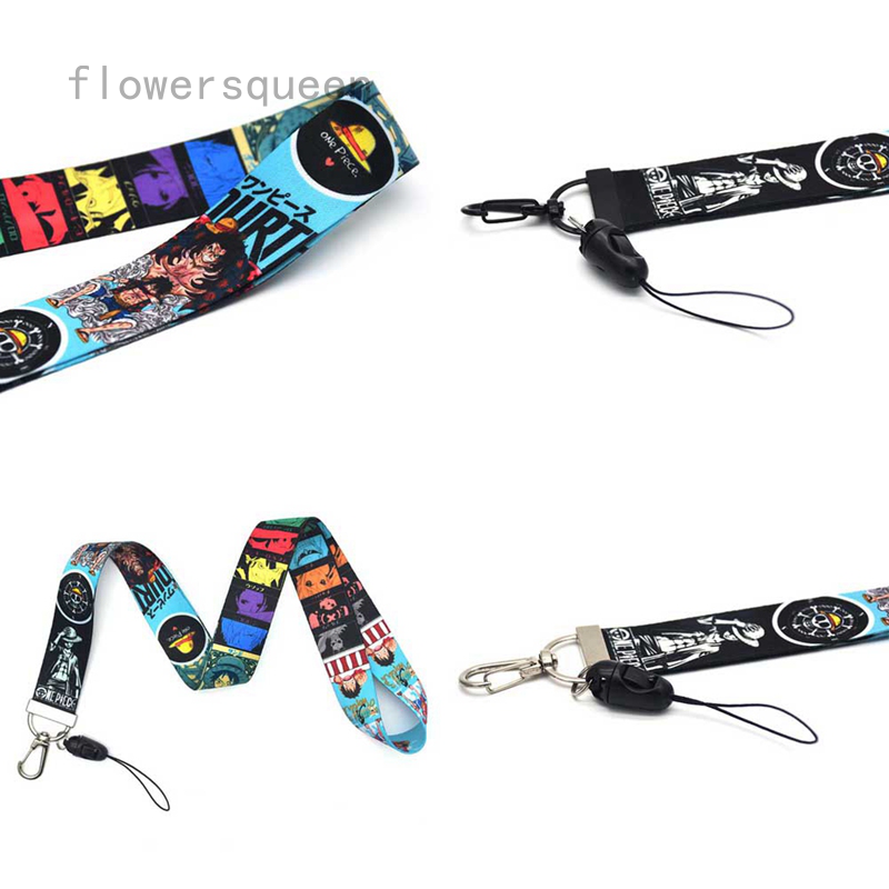 flowersqueen Dây đeo điện thoại in họa tiết nhân vật hoạt hình One Piece xinh xắn
