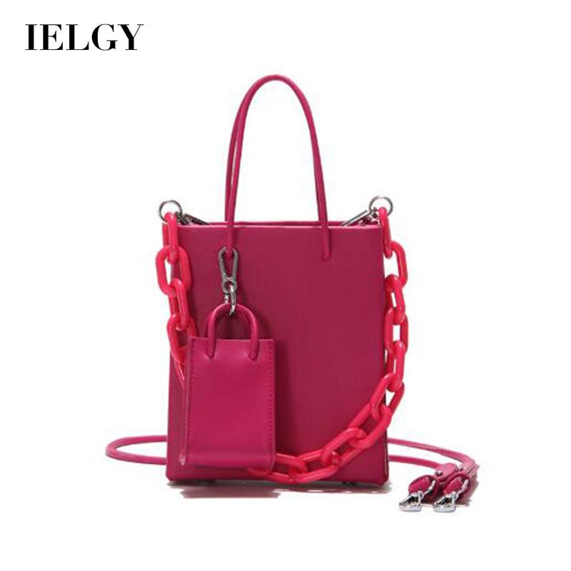 Túi đeo chéo IELGY phối chuỗi xích xách tay thời trang đơn giản dành cho nữ
