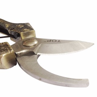 Kéo cắt cành 8" mỏ cong, cán vảy cá màu đồng top - 120323-ps
