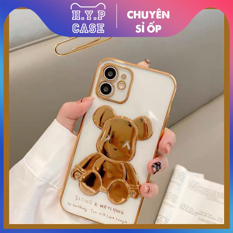 Ốp Lưng Iphone BEARBRICK Bóng Nổi 3D Viền Si Chống Bẩn Cạnh Vuông (02) | BigBuy360 - bigbuy360.vn
