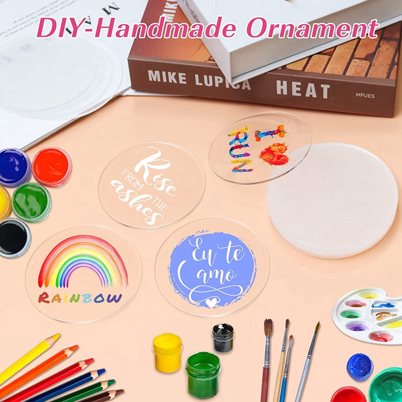 Set 30 Tấm Bảng Tròn 0.08In 1 / 12 Inch Bằng Acrylic Dùng Để Đánh Dấu Đánh Dấu Trang Sức