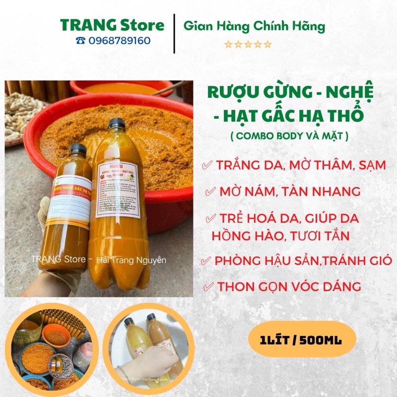 Cốt gừng nghệ gấc hạ thổ 6 tháng body và mặt dưỡng trắng, mờ sạm nám cho mẹ sau sinh