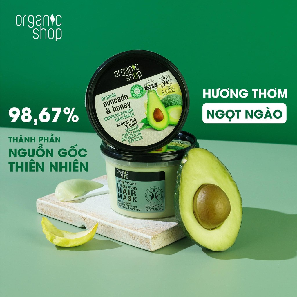 Kem Ủ Tóc Organic Shop Avocado &amp;Honey Hair Mask (250ml)