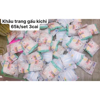 𝗞𝗛𝗔̂̉𝗨 𝗧𝗥𝗔𝗡𝗚 𝗚𝗔̂́𝗨 KICHI  unimask 1 hop (3 chiếc )
