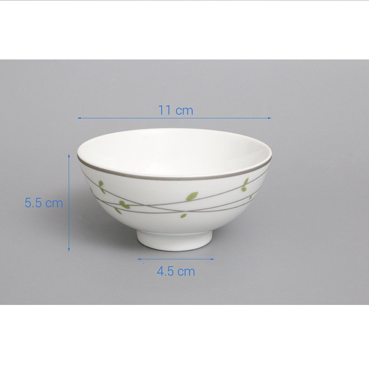 Combo 6 Chén cơm sứ  Chuan Kao hoa dây xanh cao cấp