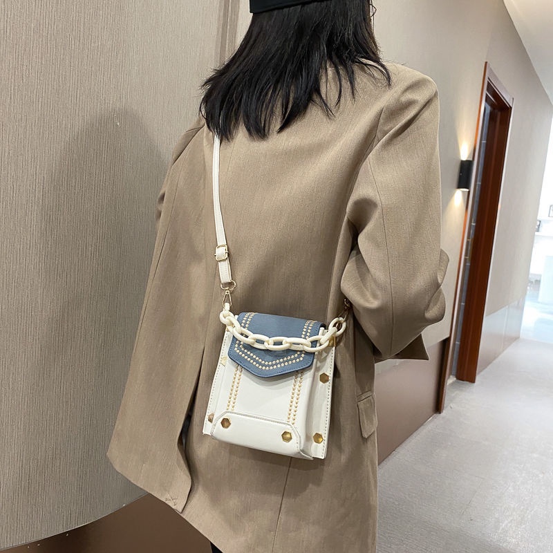 Túi Đeo Chéo Đựng Điện Thoại Mini Bằng Acrylic Màu Cam Thời Trang
