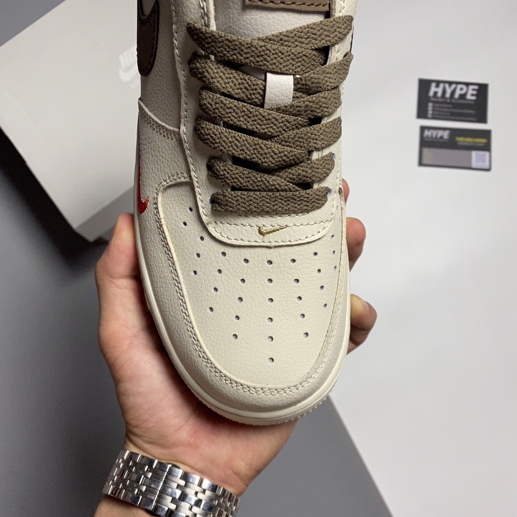 Giày Af1 Low Premium White Brown  - HYPE Sneaker | Phiên bản 1:1 .