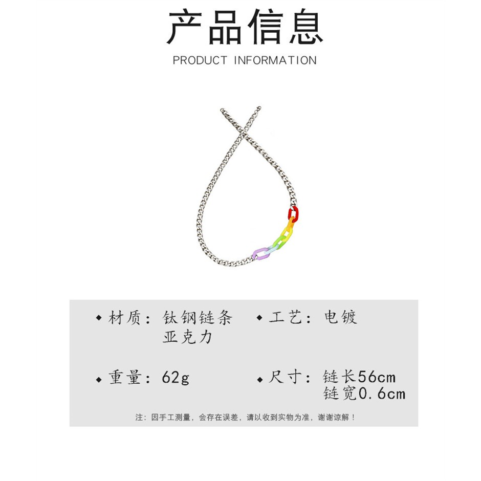 Vòng tay/ vòng cổ bằng thép titan không phai màu phong cách hip hop đơn giản F255