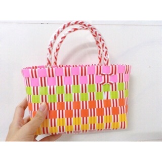 Hot túi đan nhựa đi chợ đi chơi du lịch cho bé và người lớn ( ảnh thật)