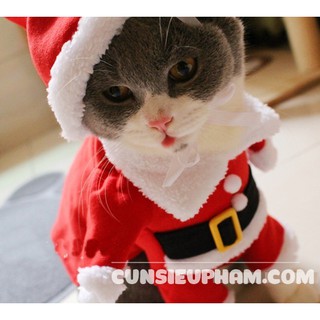 Áo cosplay ông già noel cho chó mèo