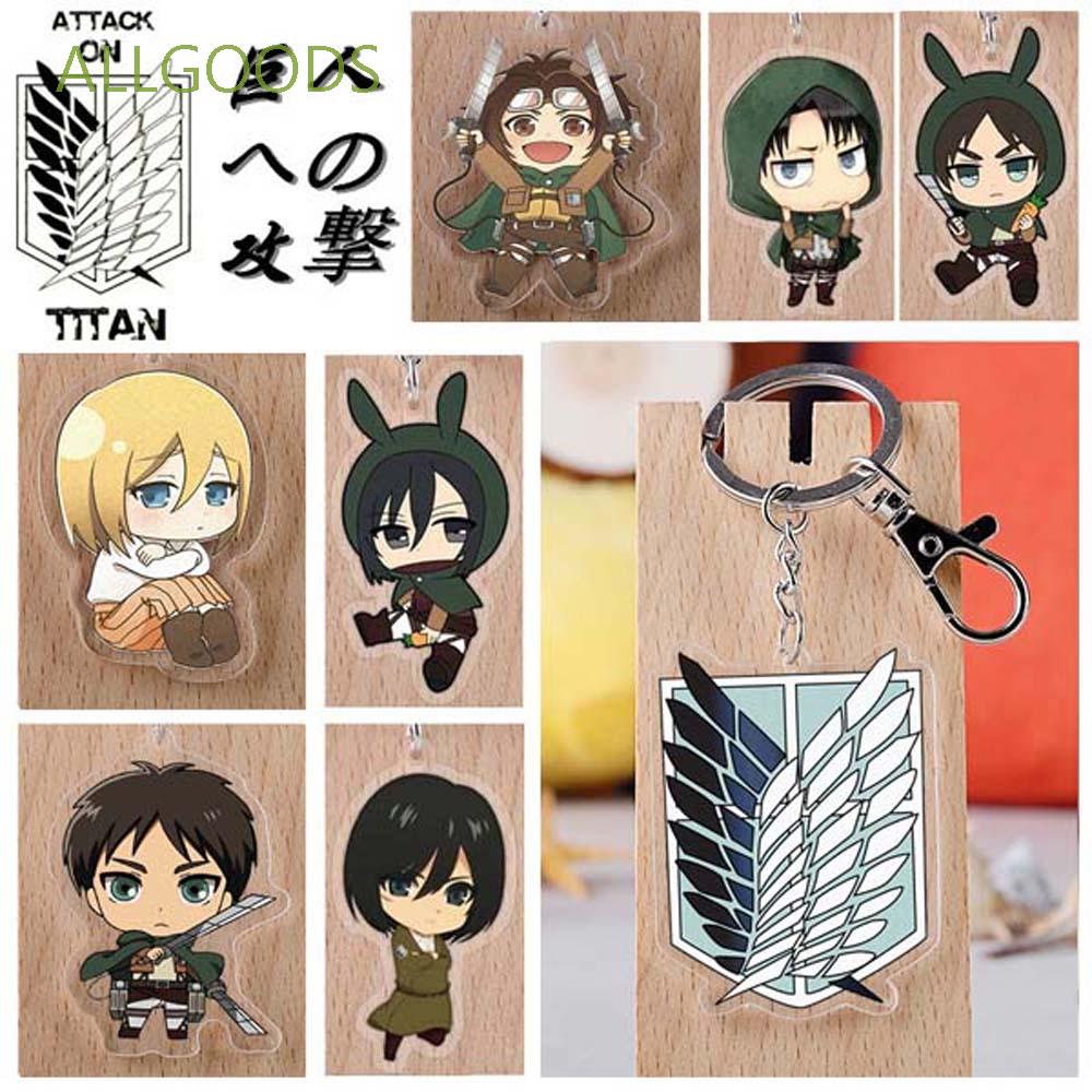 ALLGOODS Creative Attack on Titan Keychain Bag Pendant Gift Double Sided Anime Attack on Titan Car Key Holder Car Key Rings For Men Women Kid Key Rings Special Car Interior Accessories Acrylic