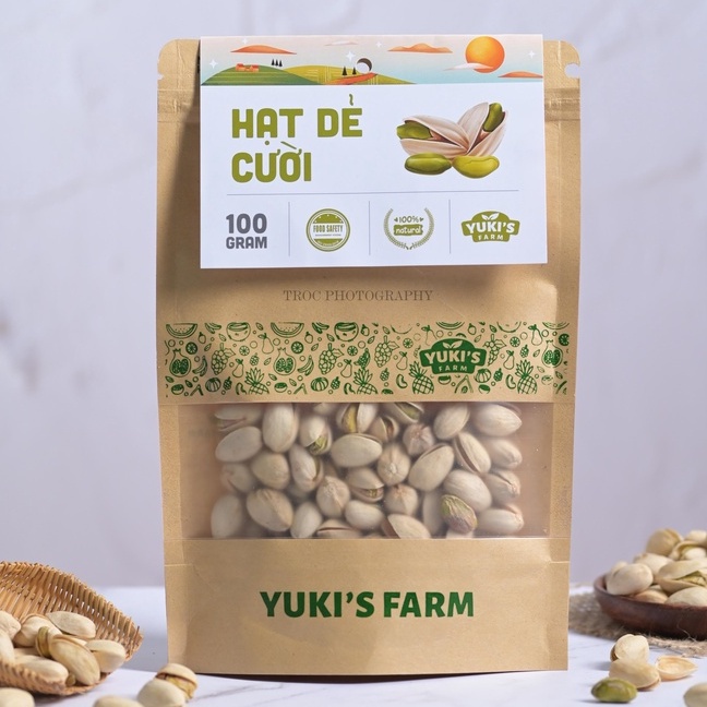 Hạt Dẻ Cười YUKI FARM Túi 100G - Hạt Dinh Dưỡng Sấy Khô Organic tốt  Cho Bà Bầu, Trẻ Em, Hỗ Trợ Ăn Kiêng, Giảm Cân