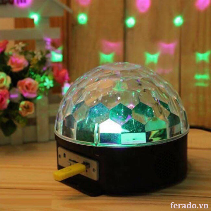 Đèn led quả cầu vũ trường xoay cảm ứng USB điều khiển bằng khiển từ xa (đủ bộ khiển, quả cầu, và USB)